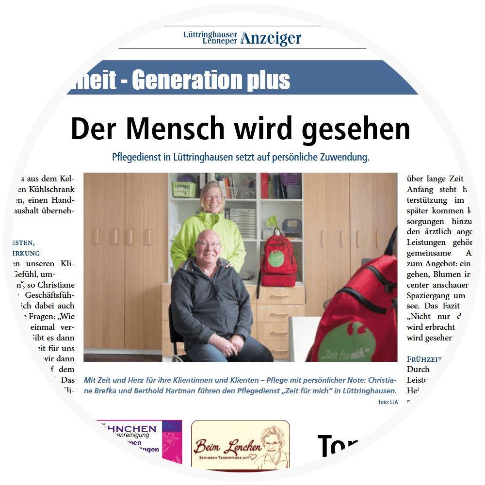 Im Lüttringhauser Anzeiger wird deutlich, was uns im Alltag antreibt: Der Mensch steht bei uns im Mittelpunkt – nicht nur die Leistung.